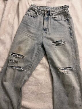Ksubi Distressed Light Blue High-Rise Jeans